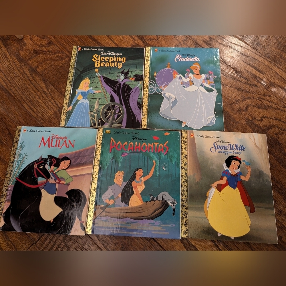 Vintage 90's  Disney Little Golden Books, Princess Collection